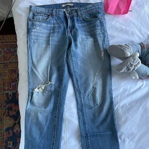 J brand boyfriend cuffed bottom jeans